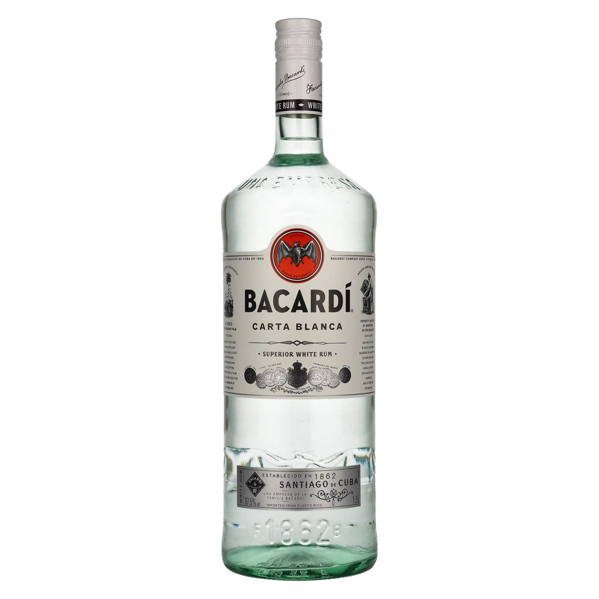 Bacardi Ron Carta Blanca Superior 37.5% ABV 1.5 litres