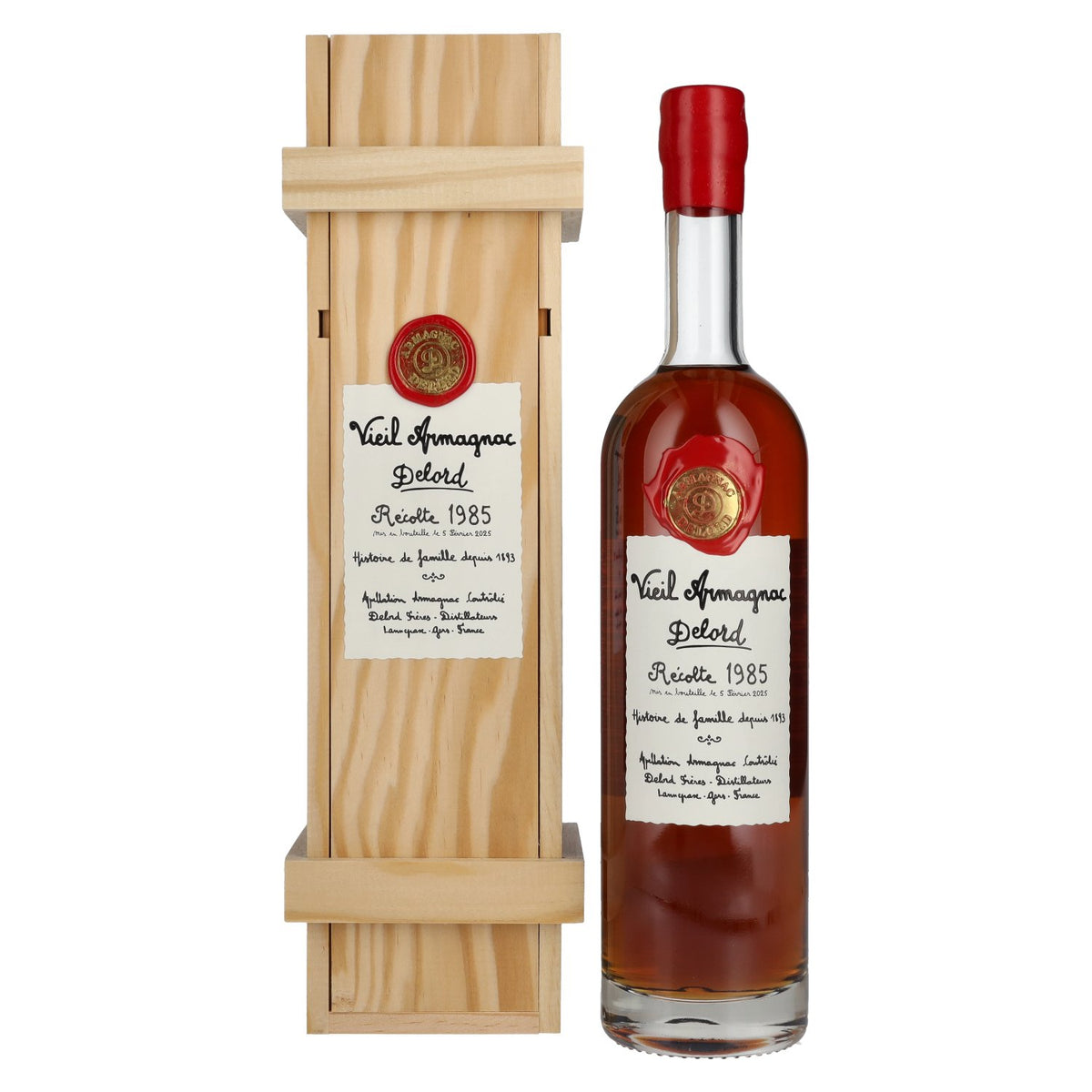 Vieil Armagnac Delord Vintage Récolte 1985 40% Vol. 0,7l in Holzkiste