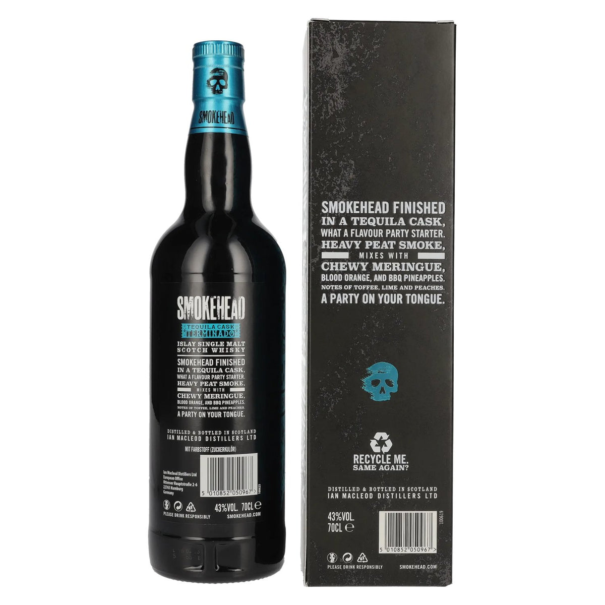 Smokehead TEQUILA CASK TERMINADO Islay Single Malt Whisky Limited Edition 43% vol. 0,7 l in geschenkverpakking