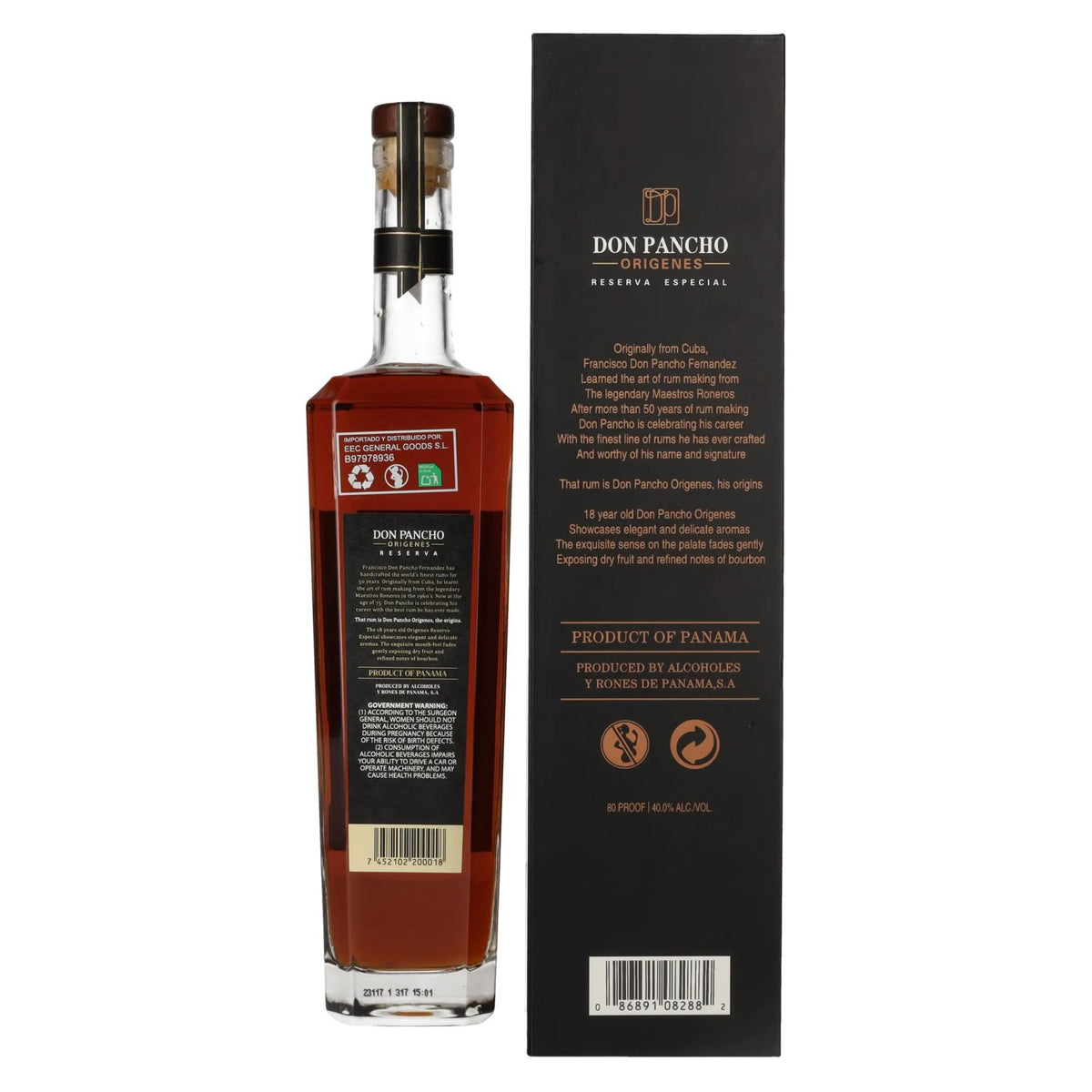 Don Pancho ORIGENES 18-Year-Old Premium Panama Rum 40% vol. 0.7 l in a gift box