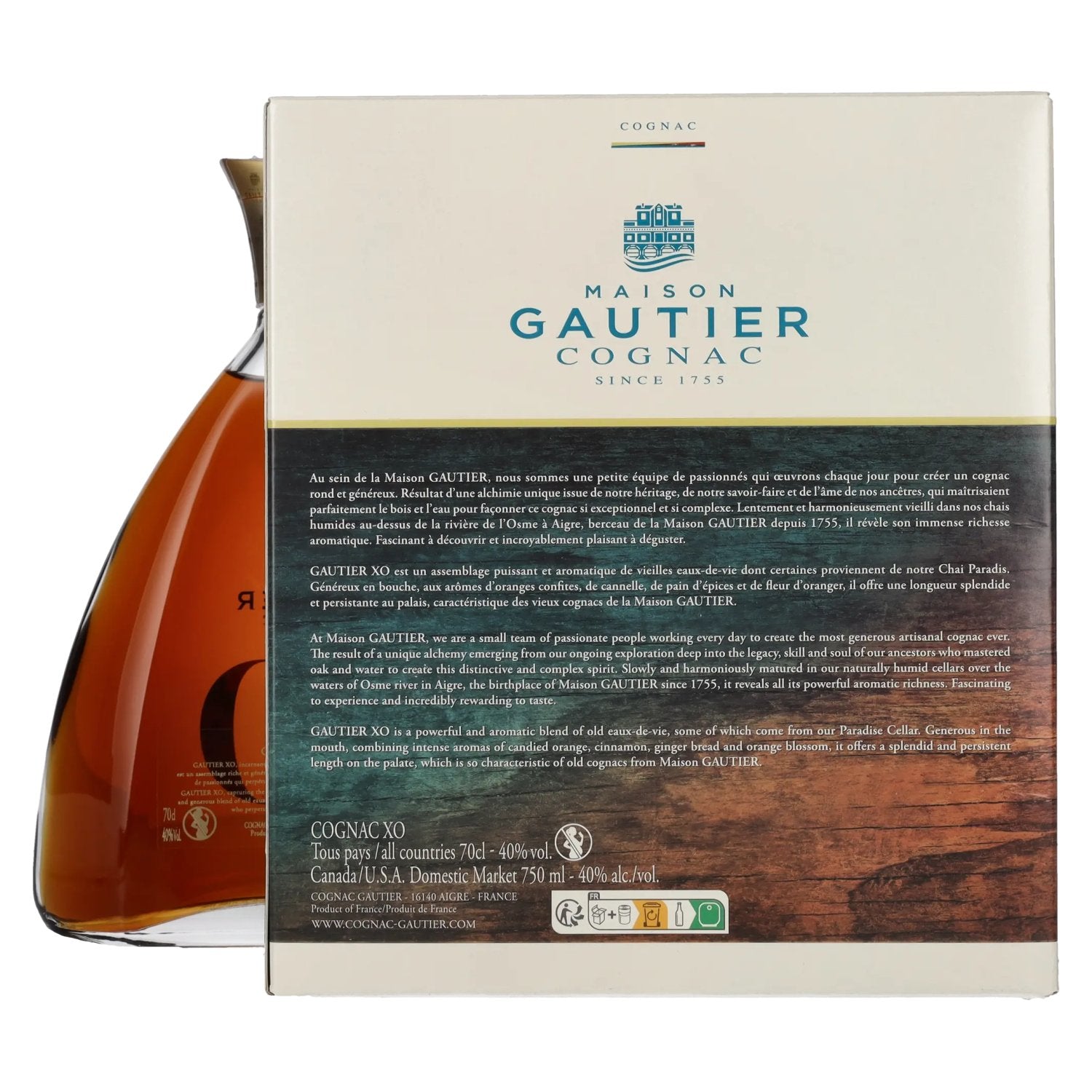 Gautier Cognac XO 40% Vol. 0,7l in Geschenkbox