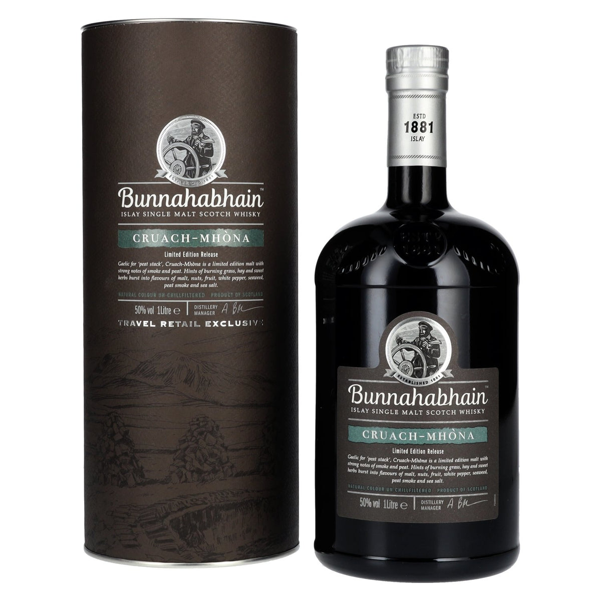 Bunnahabhain CRUACH-MHÒNA Travel Exclusive Islay Single Malt Scotch Whisky 50% Vol. 1l in Geschenkbox