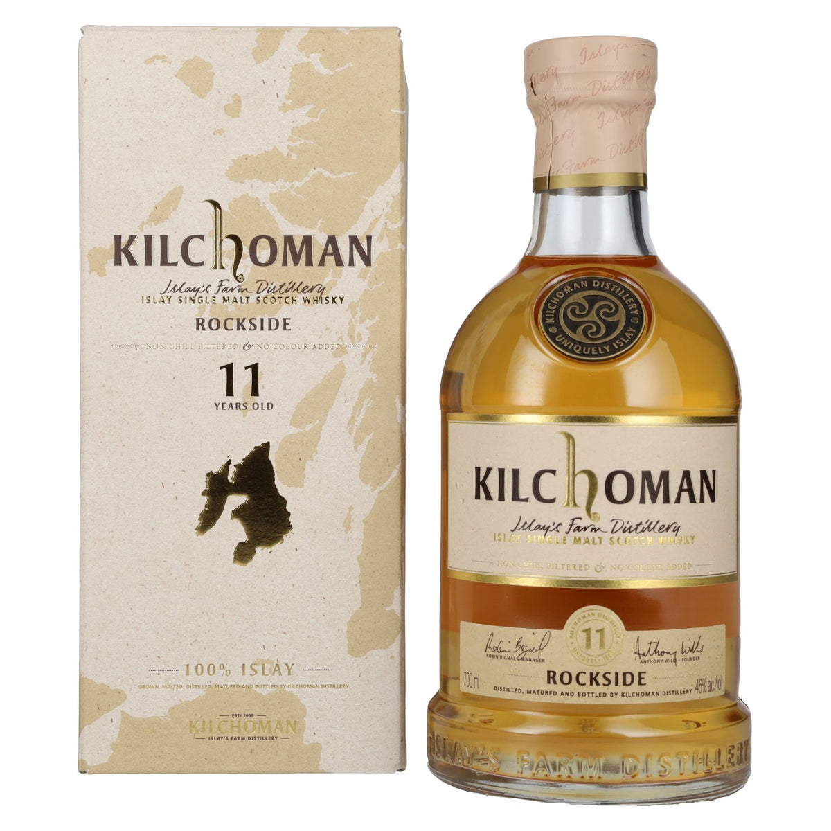 Kilchoman ROCKSIDE, whisky single malt d'Islay de 11 ans d'âge, 46 % vol., 0,7 l, dans un coffret cadeau