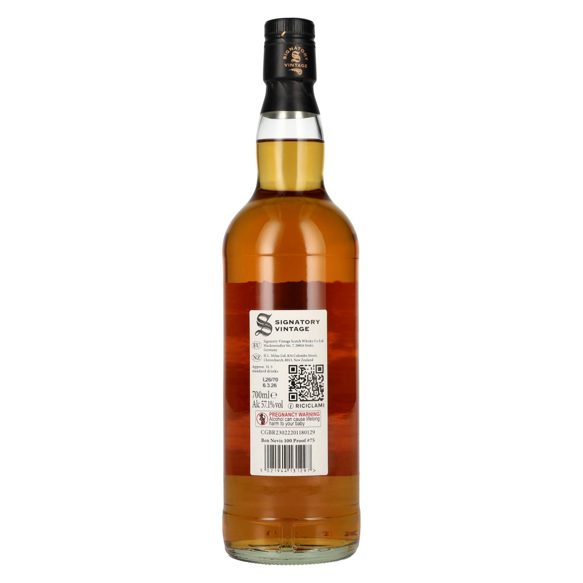 Signatory Vintage 100 Proof Edition Ben Nevis 7 Years Old Heavily Peated #75 2019 57.1% vol. 0.7l
