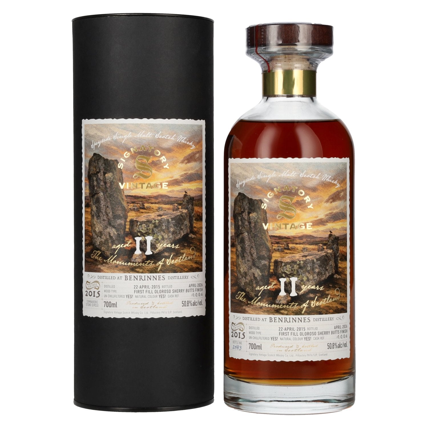 Signatory Vintage Benrinnes 11 Years Old 1st Fill Oloroso Sherry Butt Monuments 2015 50,8% vol. 0,7 l in geschenkverpakking