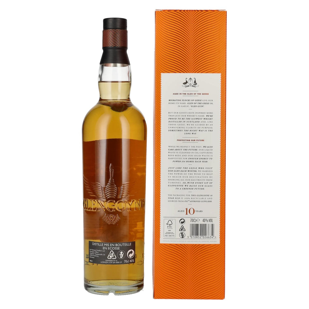 Glengoyne 10 ans d'âge, whisky single malt des Highlands, 40 % vol., 0,7 l, dans un coffret cadeau
