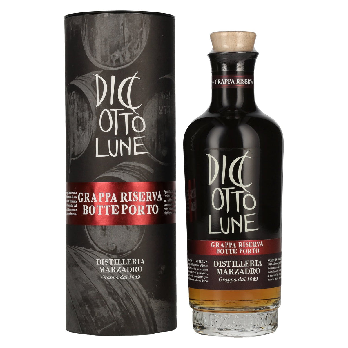 Marzadro DICIOTTO Lune Botte Porto 42% Vol. 0,5l in Geschenkbox