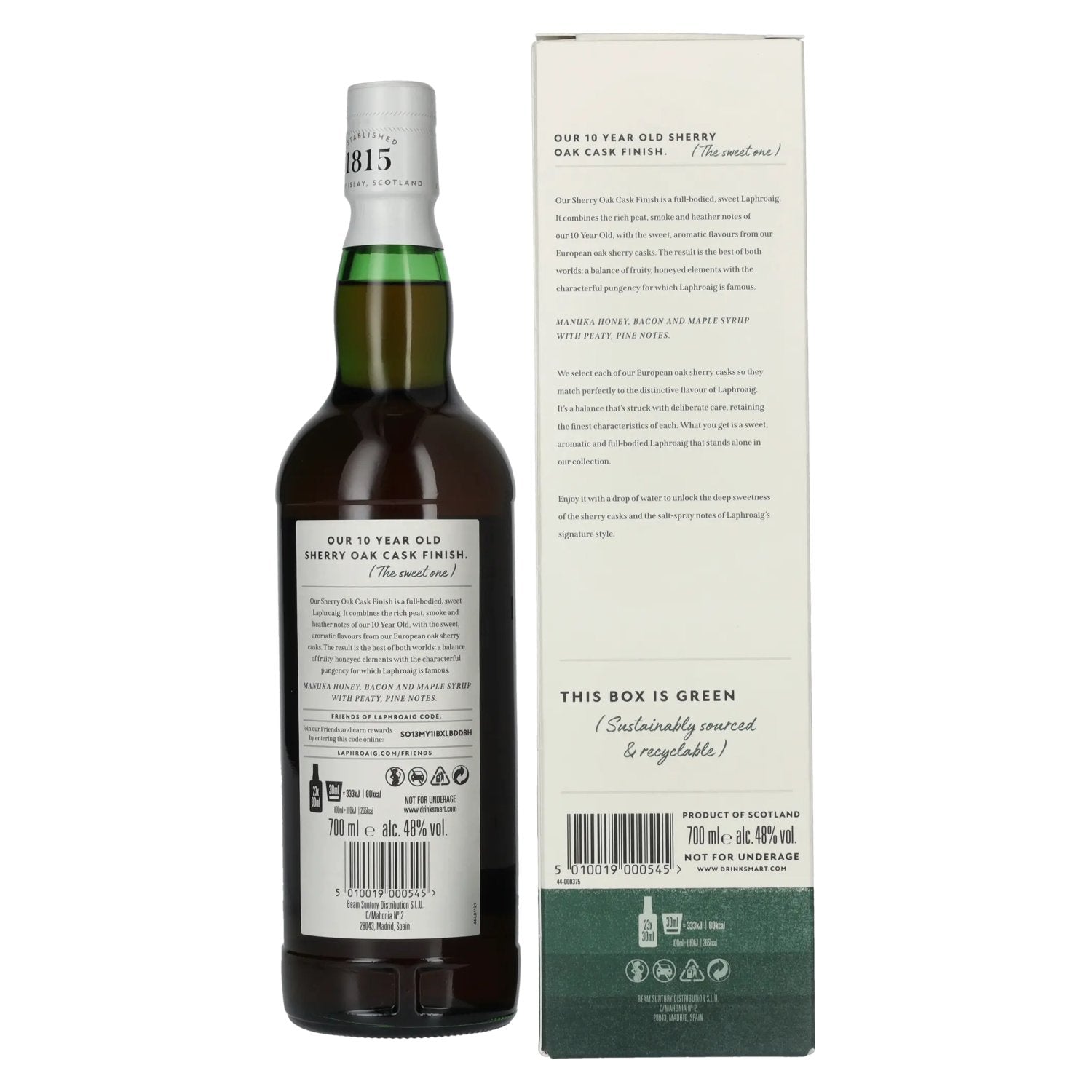 Laphroaig 10 Years Old Sherry Oak Cask Finish 48% Vol. 0,7l in Geschenkbox