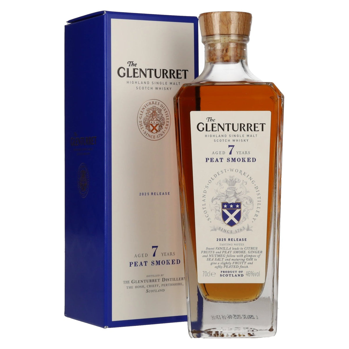 The Glenturret 7 Years Old PEAT Smoked Release 2025 46% vol. 0,7 l in geschenkverpakking