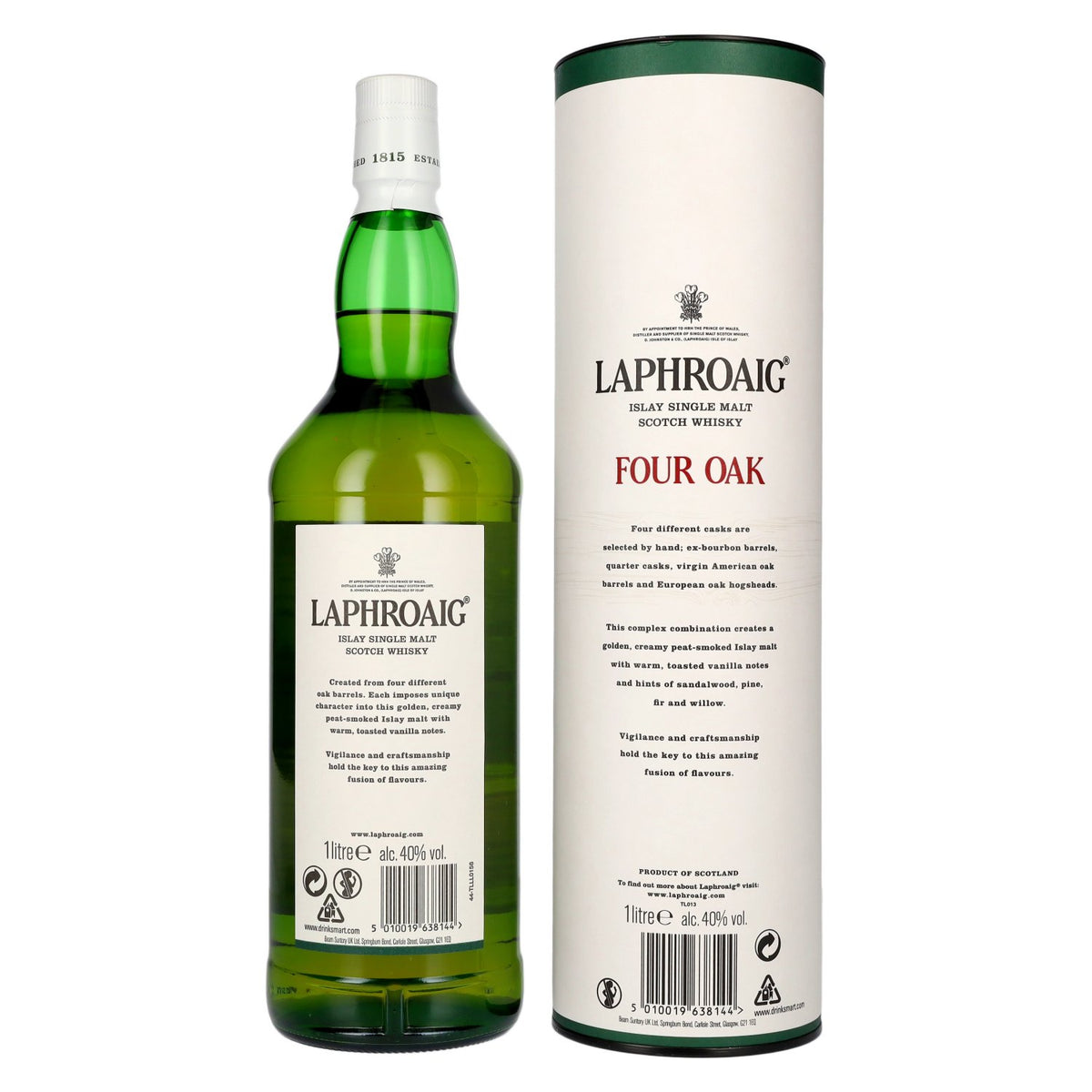 Laphroaig FOUR OAK Travel Retail Exclusive 40% vol. 1 litre in a gift box