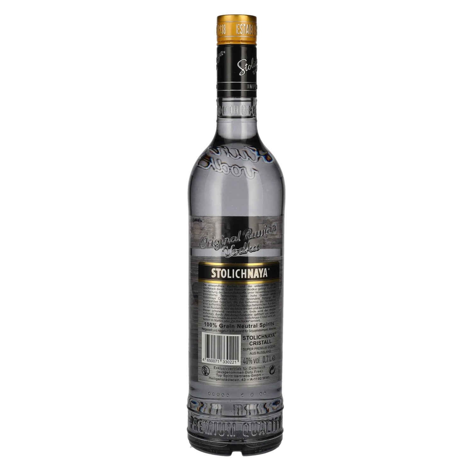 Stolichnaya Vodka Premium FKP Cristall 40% Vol. 0,7l