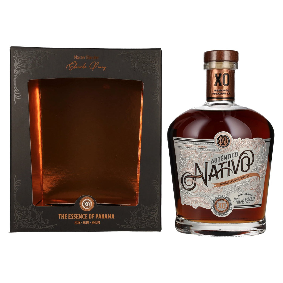 Auténtico Nativo XO Cognac Barrels Finish 43% vol. 0,7 l in geschenkverpakking