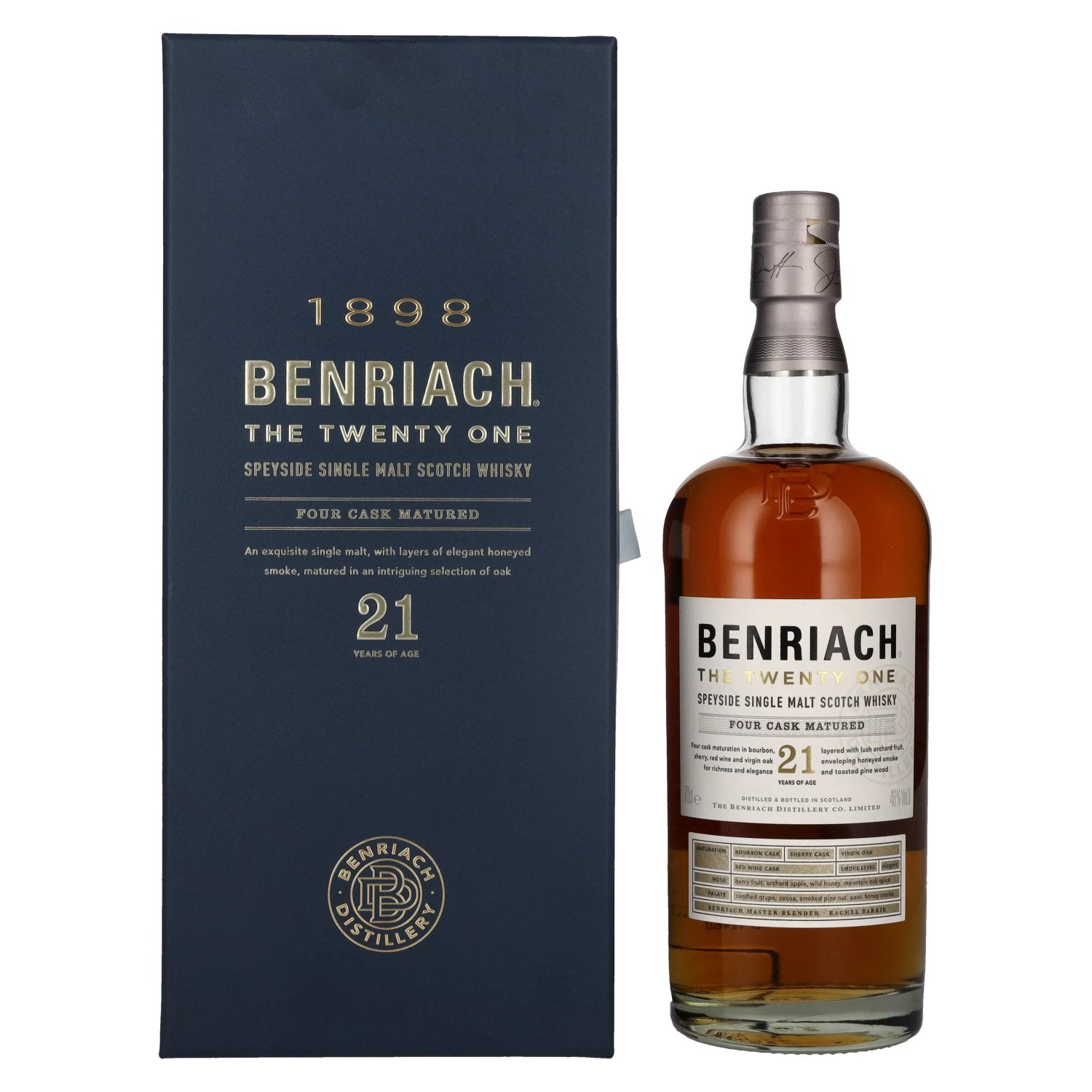 The Benriach 21 Years Old Four-Cask Maturation 46% Vol. 0,7l in geschenkverpakking