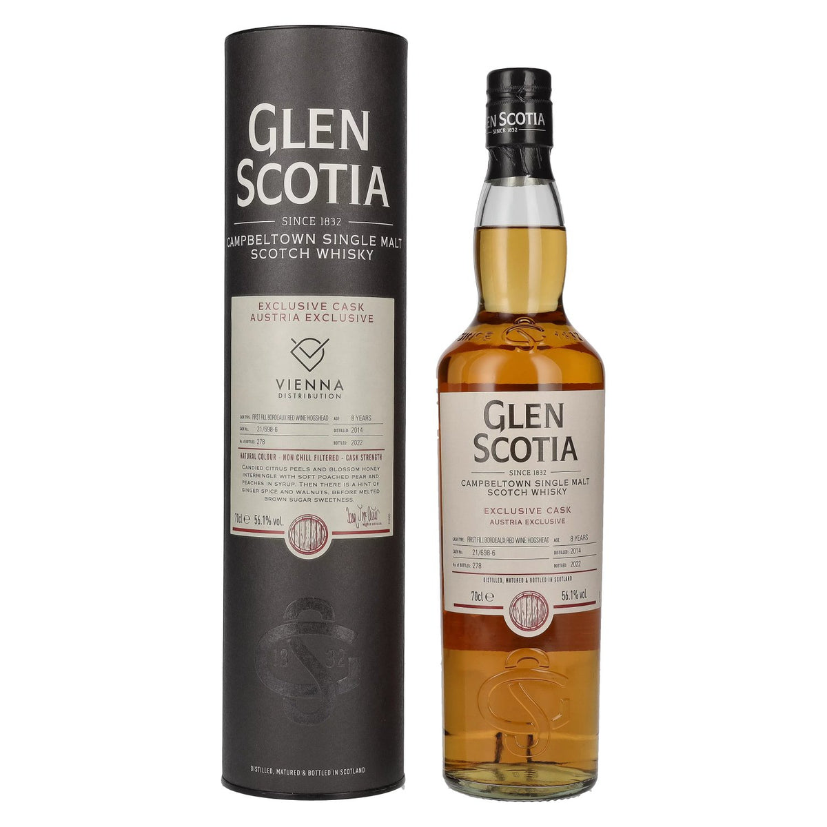 Glen Scotia 8 Years Old AUSTRIA EXCLUSIVE Cask 2014 56,1% vol. 0,7 l in geschenkverpakking