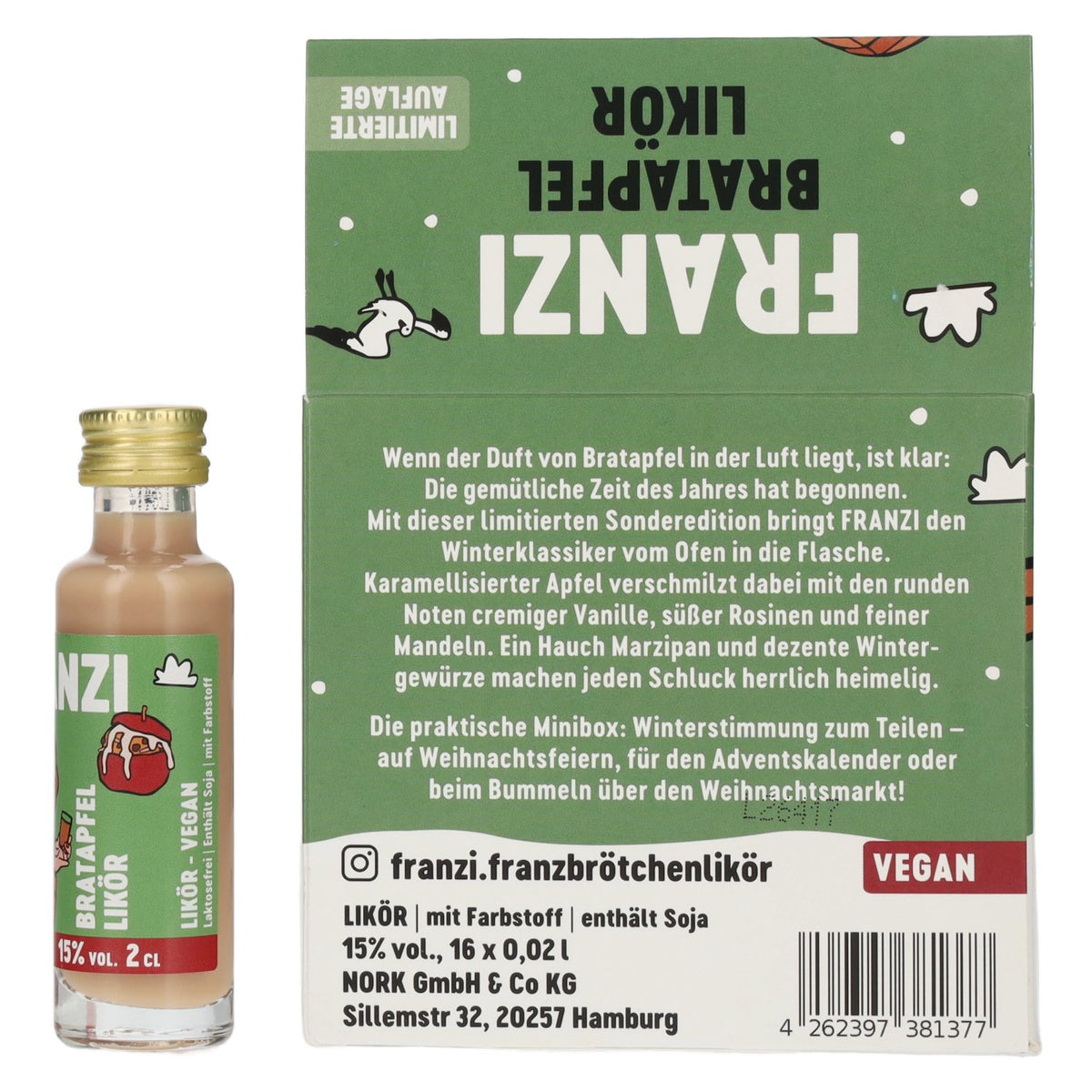 Franzi Baked Apple Likör 15% vol. 16 x 0.02 l