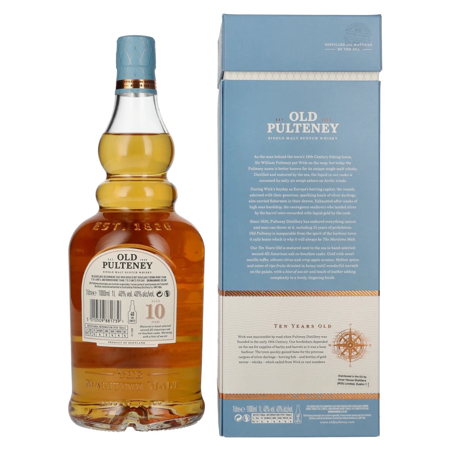 Old Pulteney 10 Years Old Single Malt TRAVELLER'S EXCLUSIVE 40% Vol. 1l in Geschenkbox