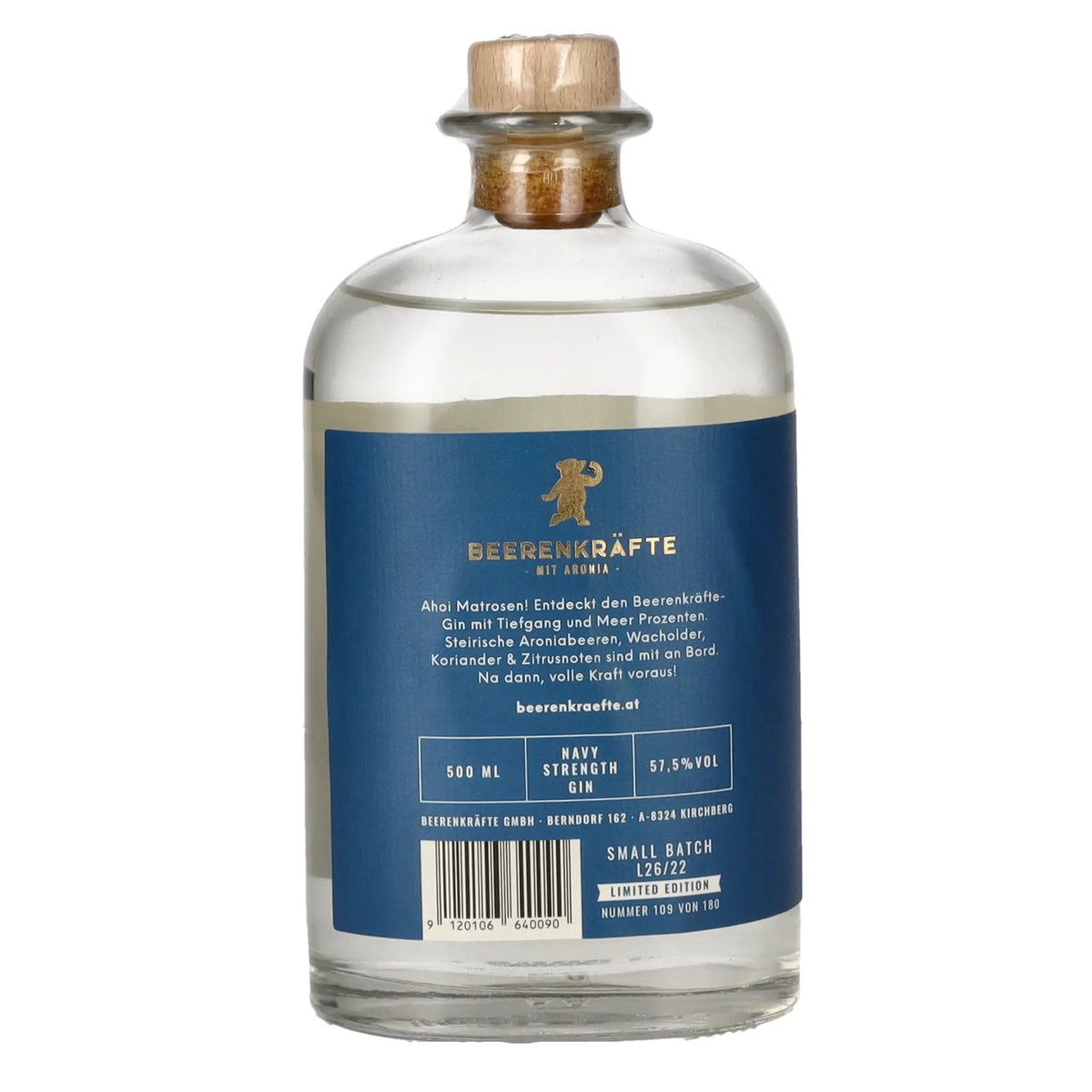 Beerenkräfte Gin, édition Seebär, 57,5 % vol., 0,5 l