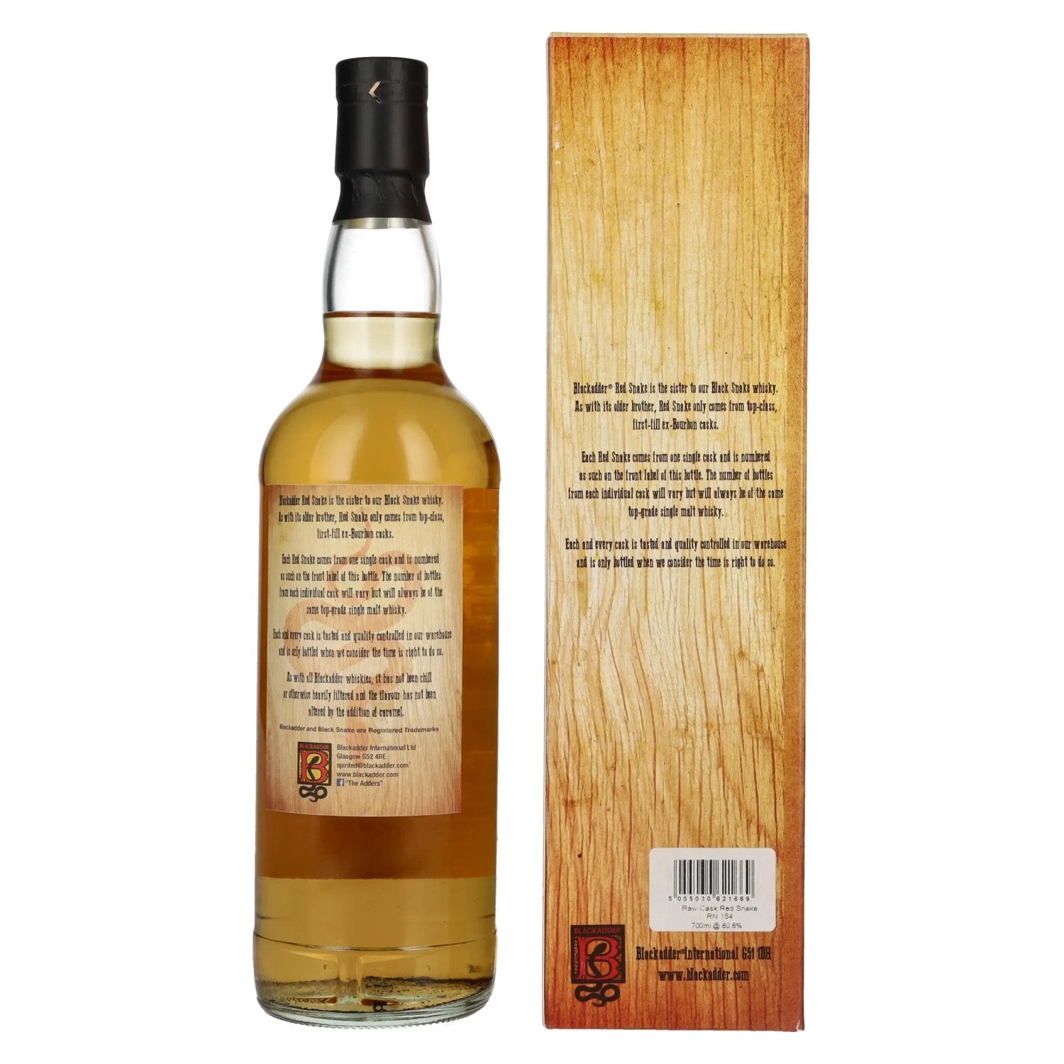 Blackadder 8 Years Old RED SNAKE Raw Cask Single Malt Scotch Whisky 60,6% Vol. 0,7l in geschenkverpakking