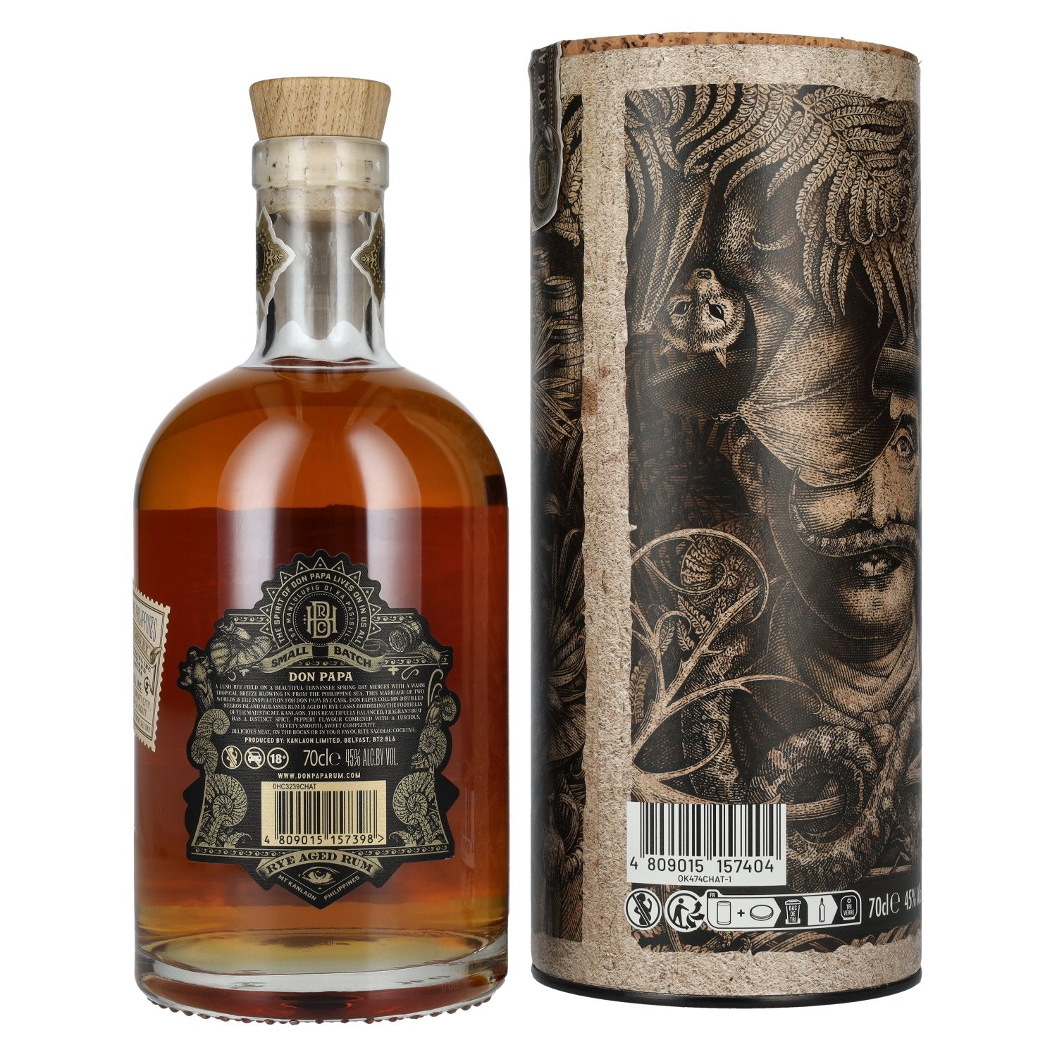 Don Papa Rum Rye Aged 45% Vol. 0,7l in Geschenkbox