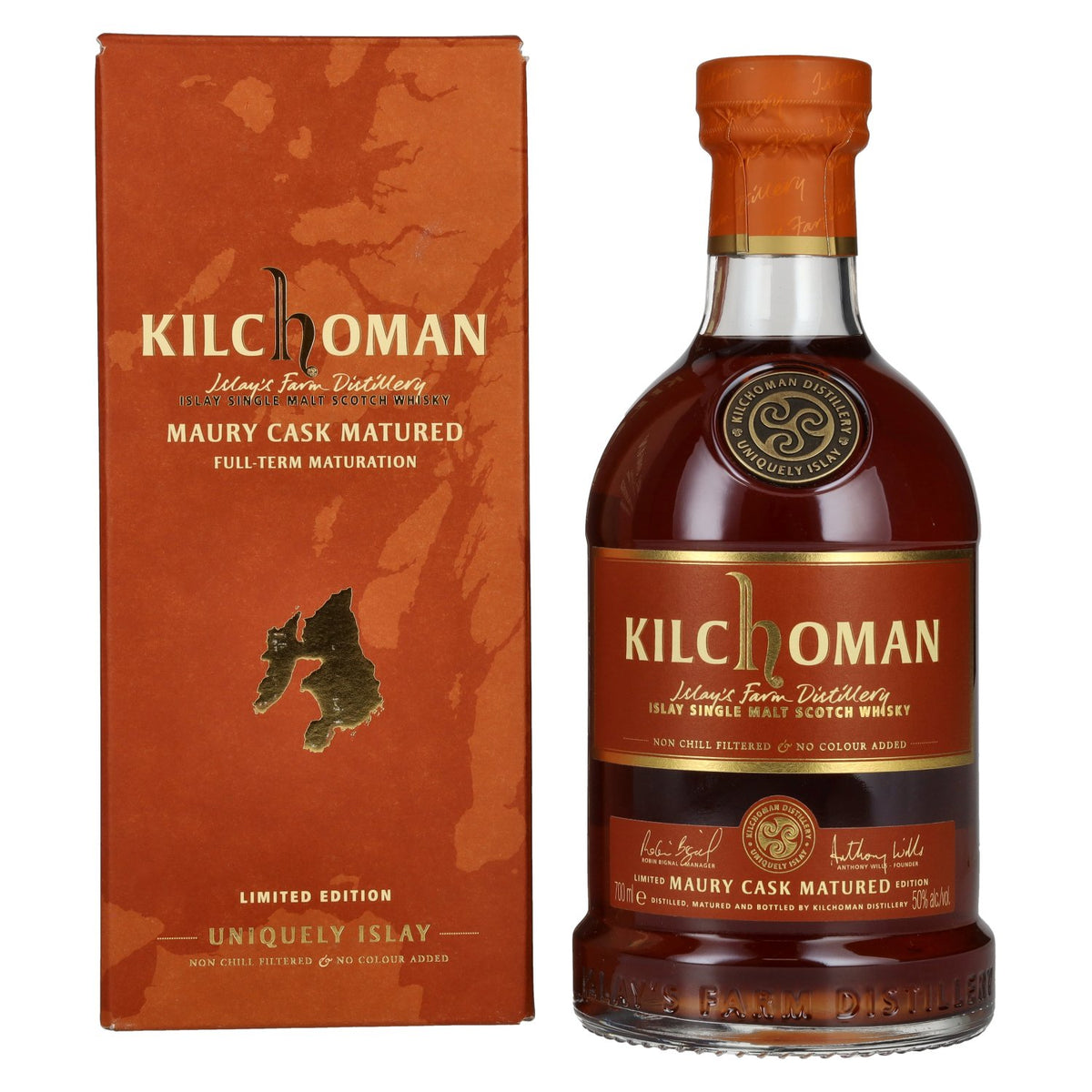 Kilchoman MAURY CASK MATURED, whisky single malt écossais, édition limitée, 50 % vol., 0,7 l, dans un coffret cadeau