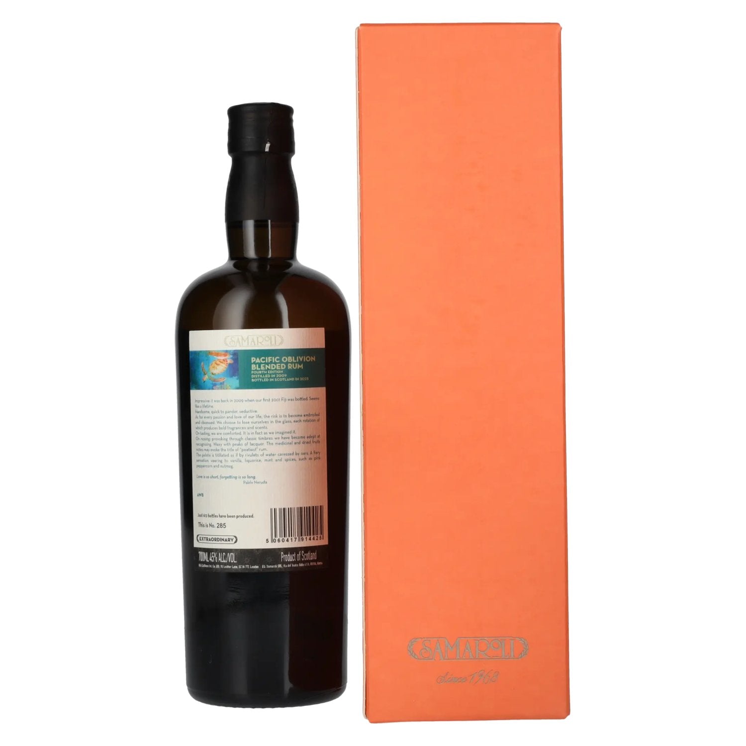 Samaroli Pacific Oblivion Blended Rum 2009 45% vol. 0,7l en boîte cadeau