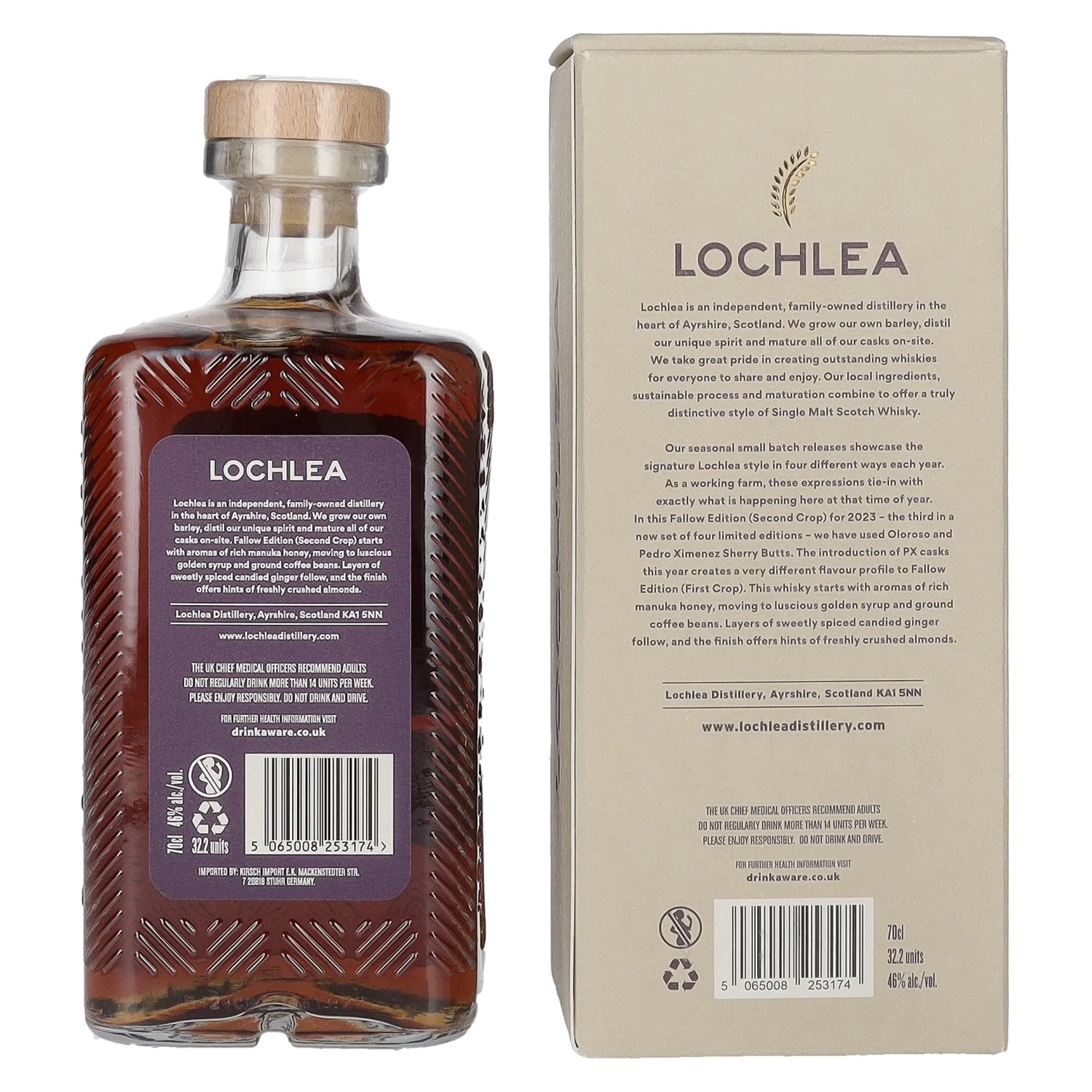 Lochlea FALLOW EDITION Second Crop Single Malt Scotch Whisky 46% Vol. 0,7l in geschenkverpakking
