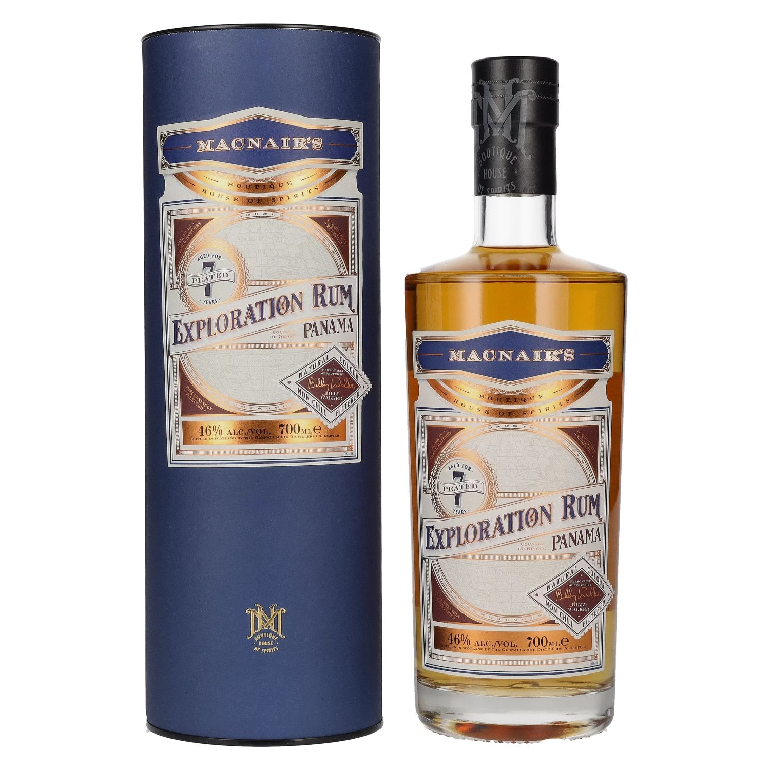 MacNair's 7 Years Old Peated Exploration Rum Panama 46% Vol. 0,7l en boîte cadeau