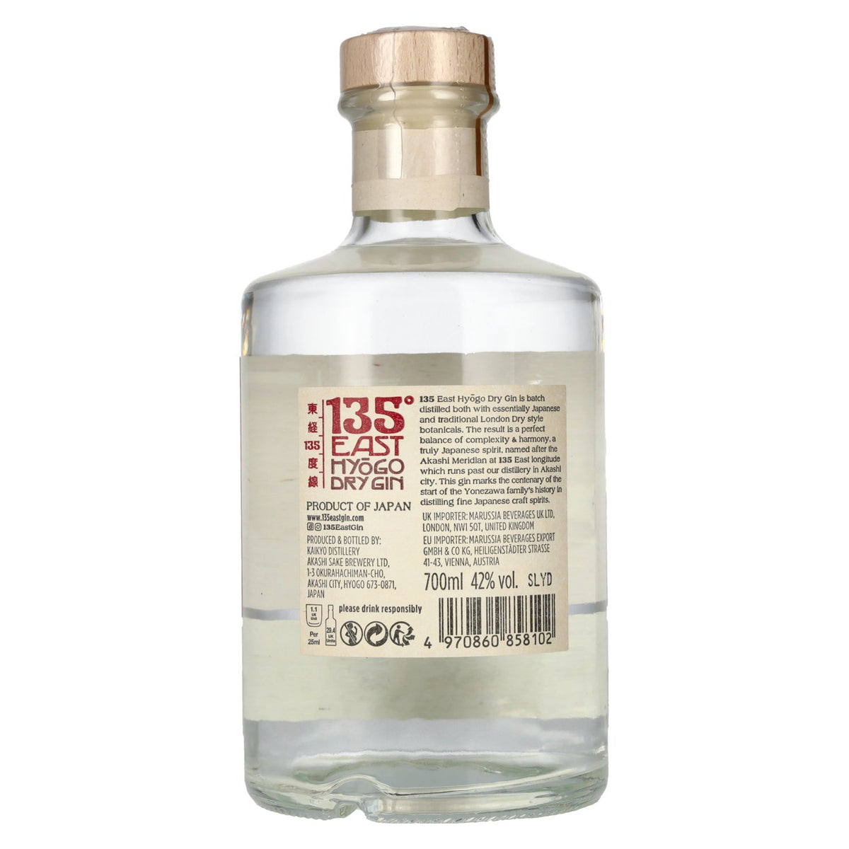 135° East Hyōgo Dry Gin 42% vol. 0.7l
