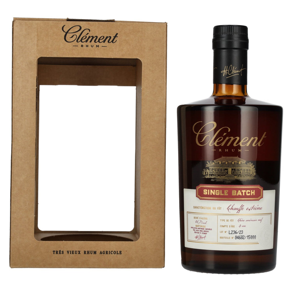 Clément Rhum Chauffe Extrême Single Batch 46,7% Vol. 0,5l in Geschenkbox