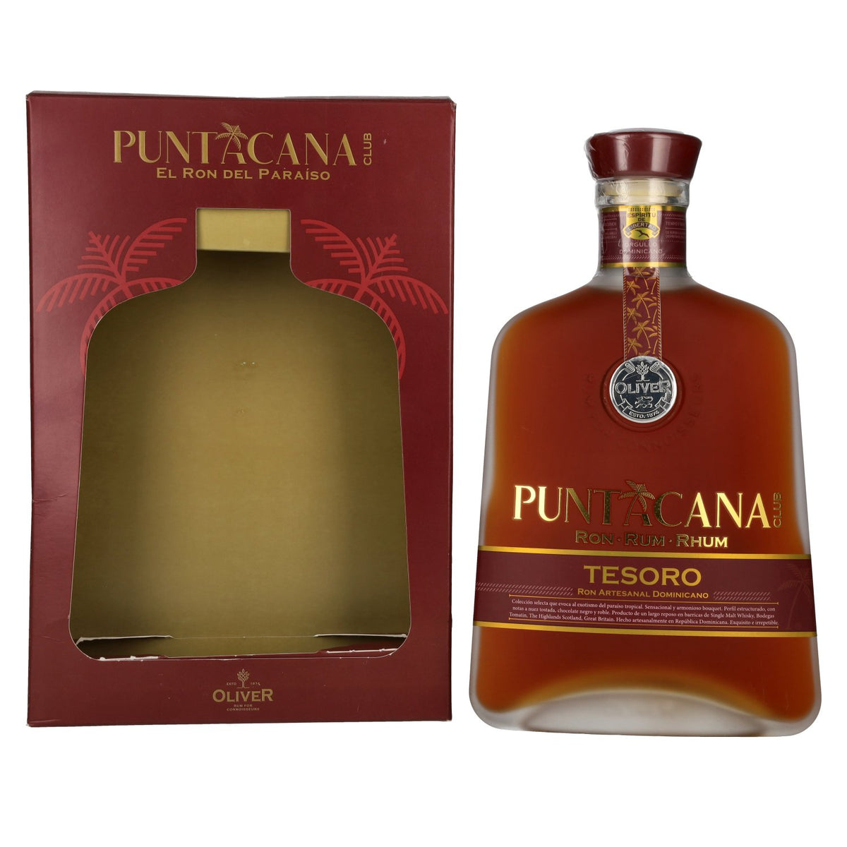 Puntacana Club Tesoro Ron Artesanal Dominicano 38% Vol. 0,7l in Geschenkbox