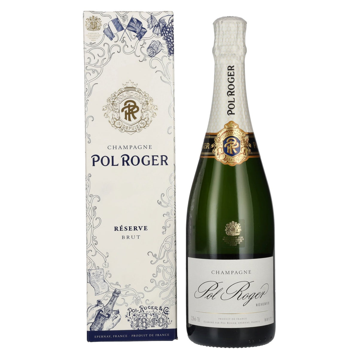 Pol Roger Champagne Réserve Brut 12,5% vol. 0,75 l in geschenkverpakking