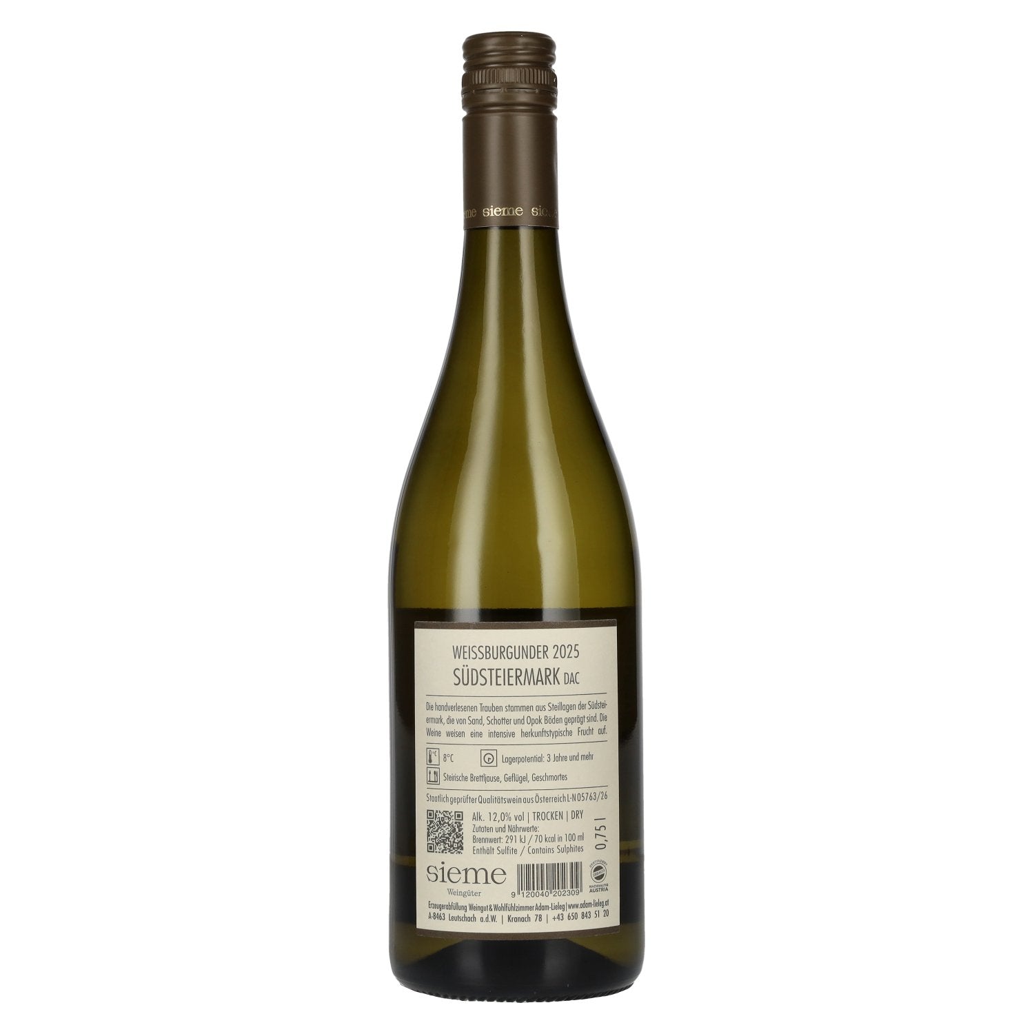 Adam-Lieleg Weissburgunder Südsteiermark DAC 2025 12% Vol. 0,75l