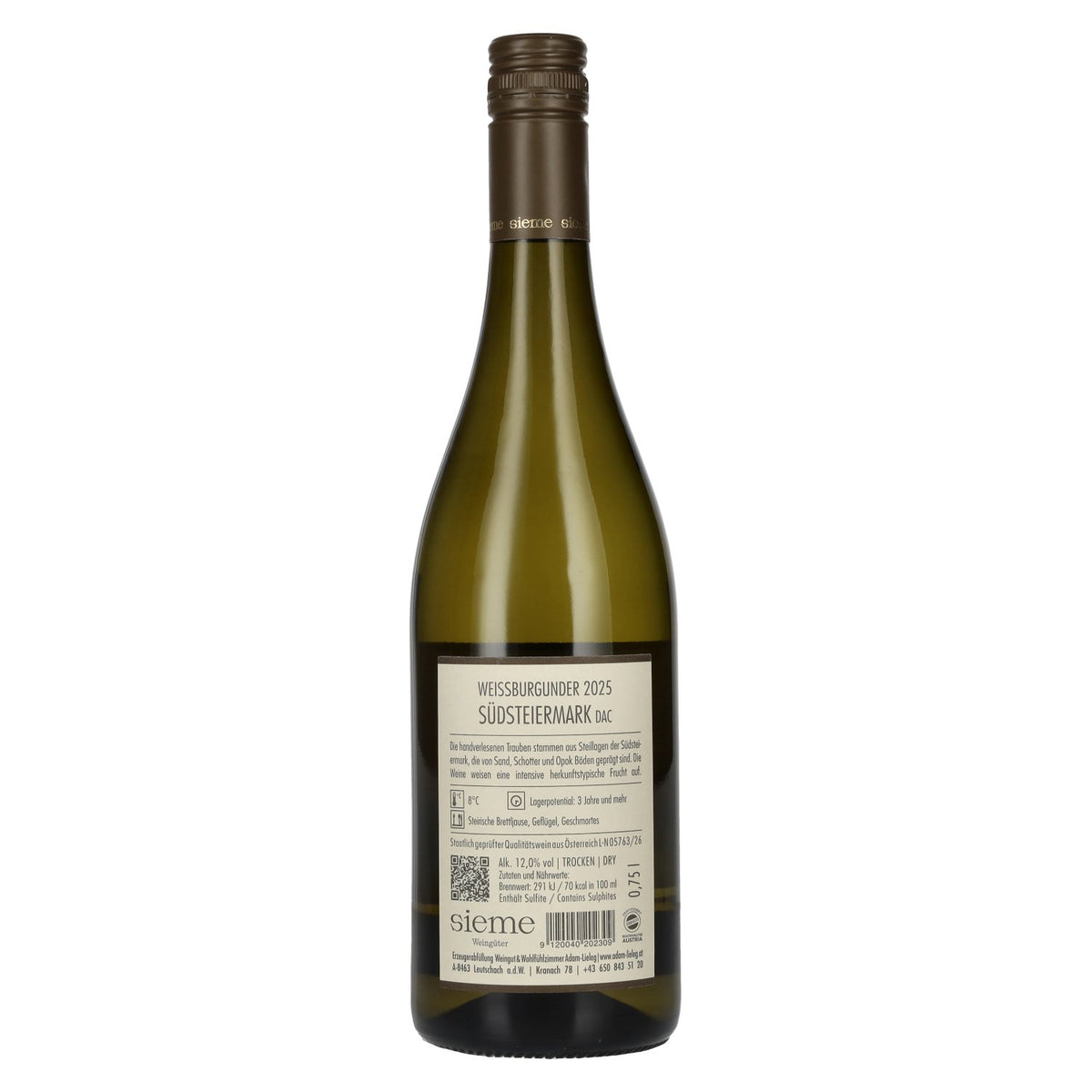 Adam-Lieleg Weissburgunder Südsteiermark DAC 2025 12% Vol. 0,75l