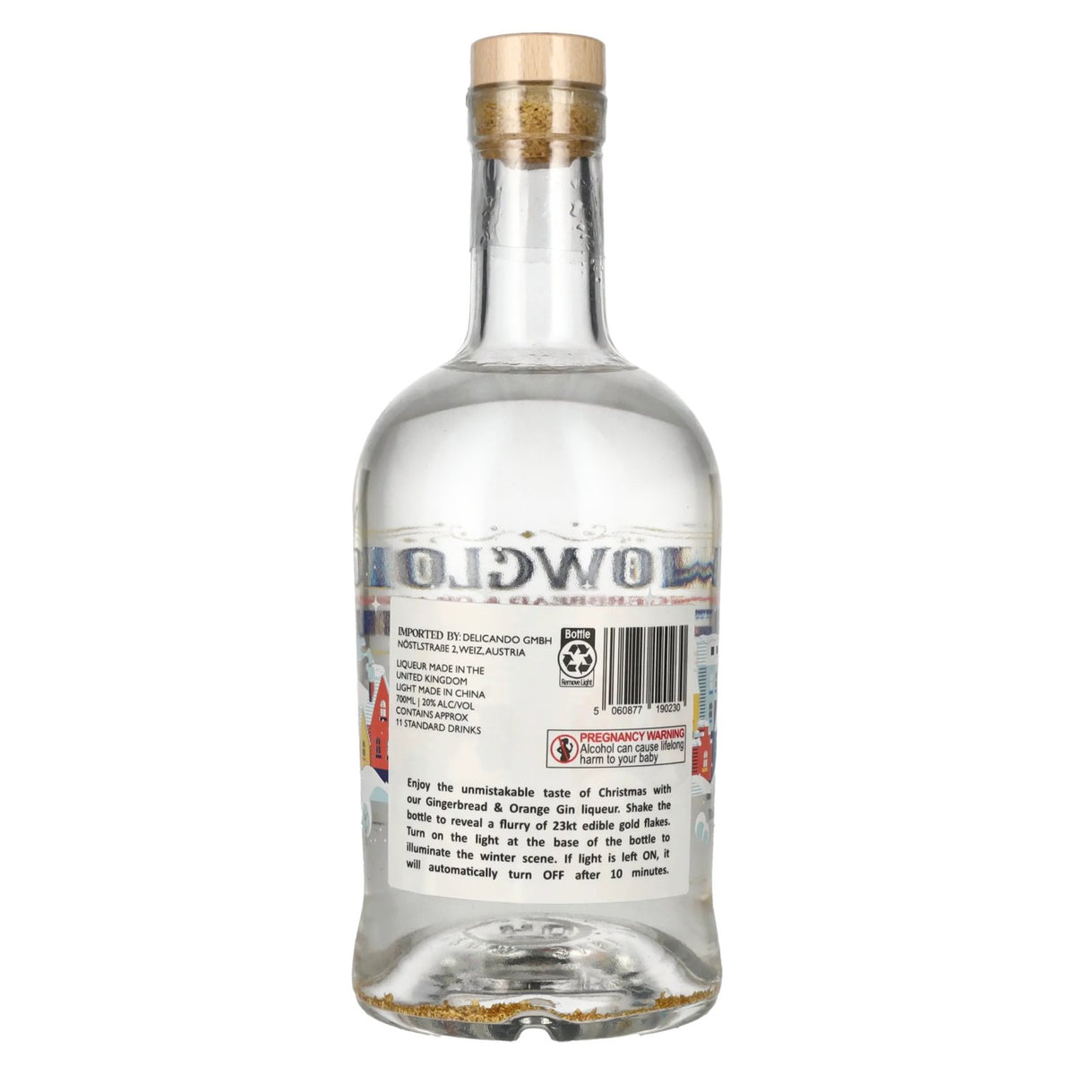 Snowglobe Orange & Gingerbread Gin Liqueur Light-Up 20% Vol. 0,7l