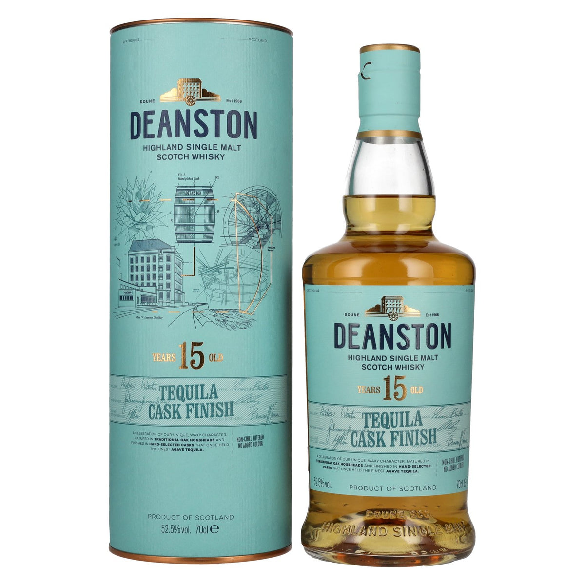 Deanston 15 Years Old Highland Single Malt Tequila Cask Finish 52.5% ABV 0.7l in a gift box
