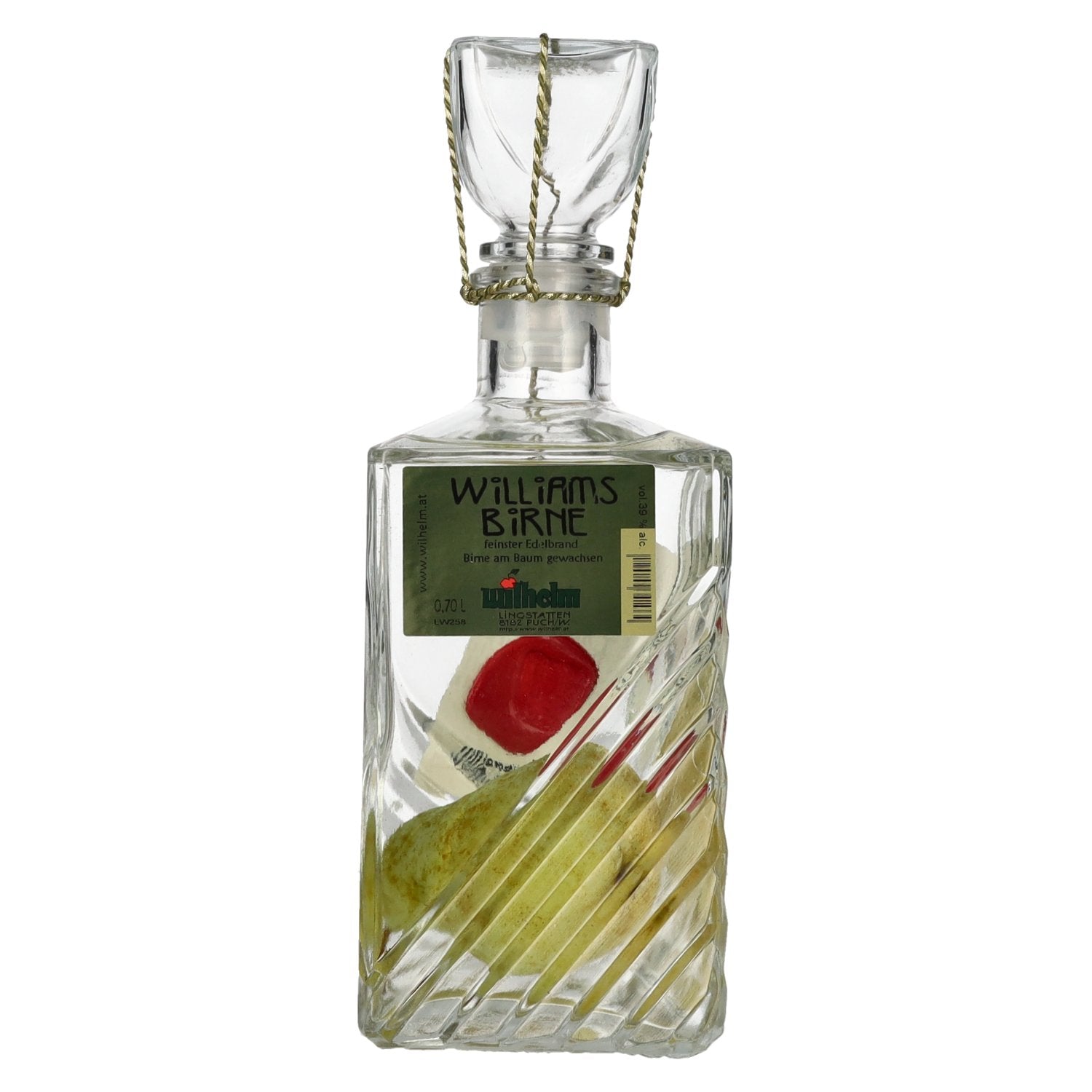 Wilhelm Williamsbirne en carafe avec une vraie poire 39% vol. 0,7l