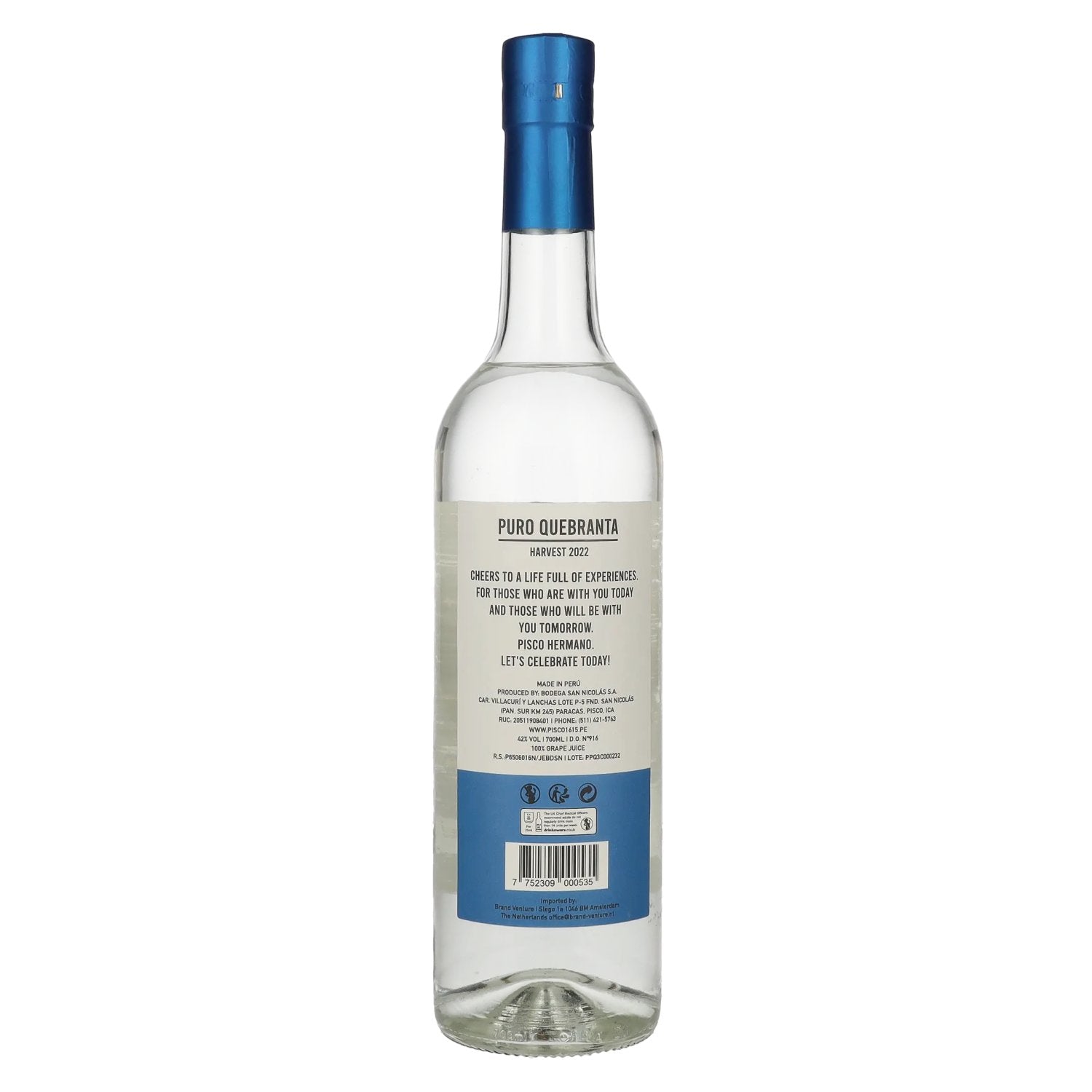 Pisco Hermano Puro Quebranta 42% Vol. 0,7l