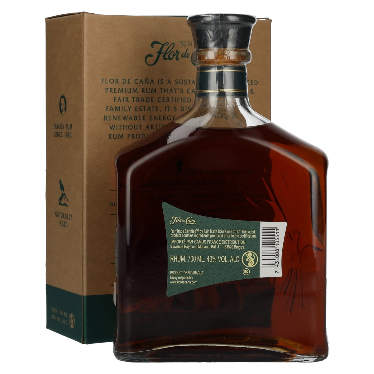 Flor de Caña 14 Years Old Rum 43% Vol. 0,7l in Geschenkbox