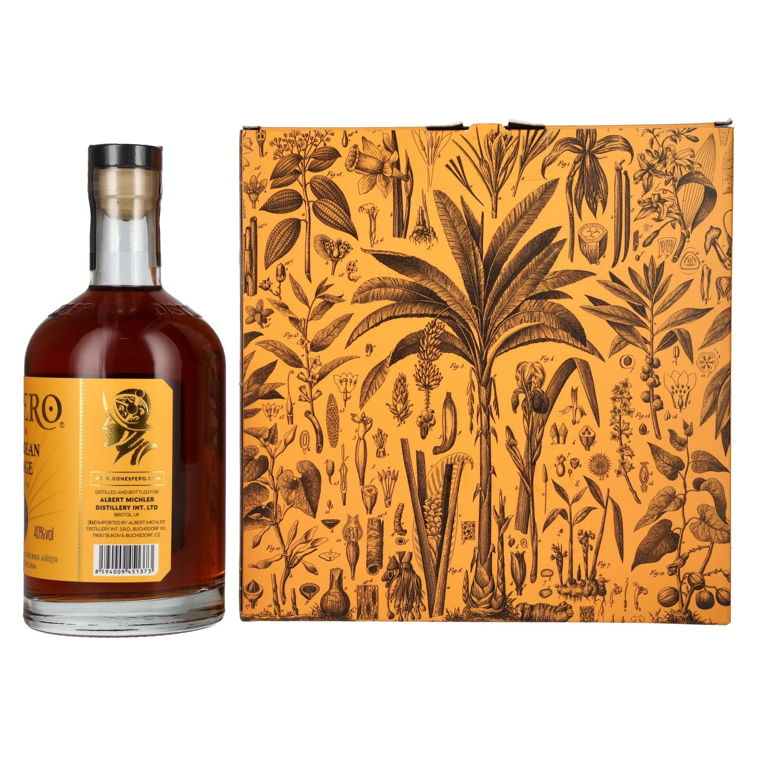 Ron Espero Caribbean Orange Liqueur 40% Vol. 0,7l in Geschenkbox mit 2 Gläser