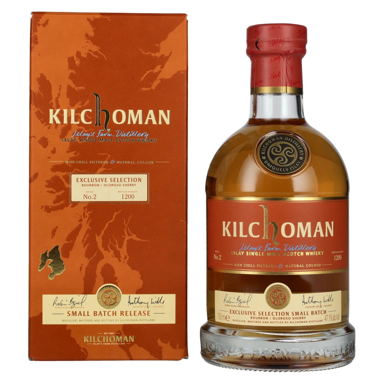 Kilchoman Islay Single Malt Whisky Bourbon/Oloroso Sherry SMALL BATCH 2 47,1% Vol. 0,7l in Geschenkbox