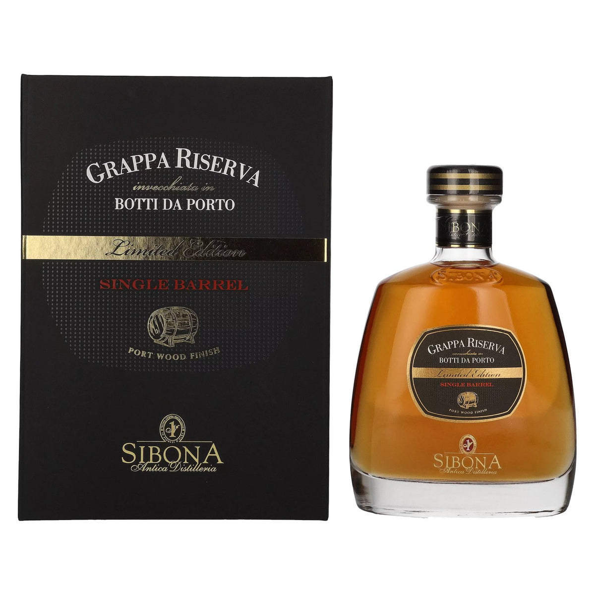 Sibona GRAPPA RISERVA Botti da Porto SINGLE BARREL Limited Edition 44% ABV 0.7l in a gift box