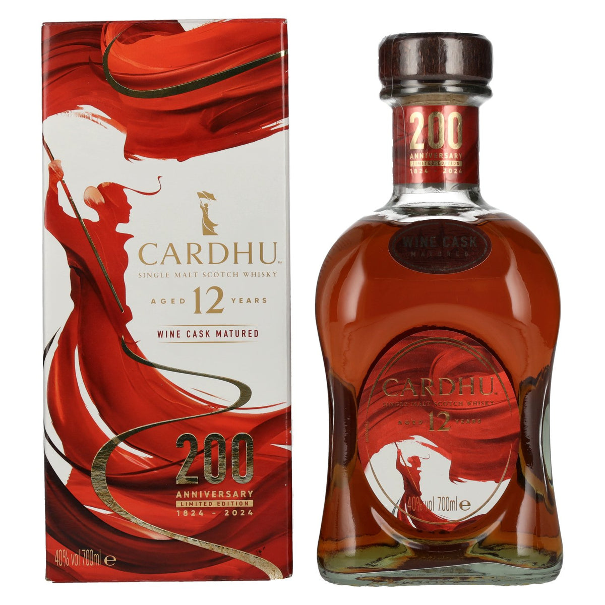 Cardhu 12 Years Old 200th Anniversary Wine Cask Limited Edition 40% vol. 0.7 l in a gift box