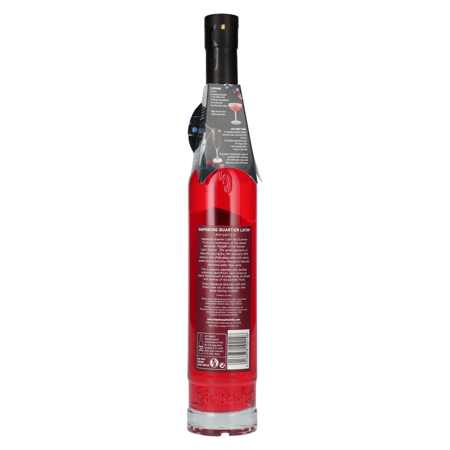 Hapsburg Absinthe QUARTIER LATIN Op smaak gebracht met rode zomerfruit 53,5% Vol. 0,5l
