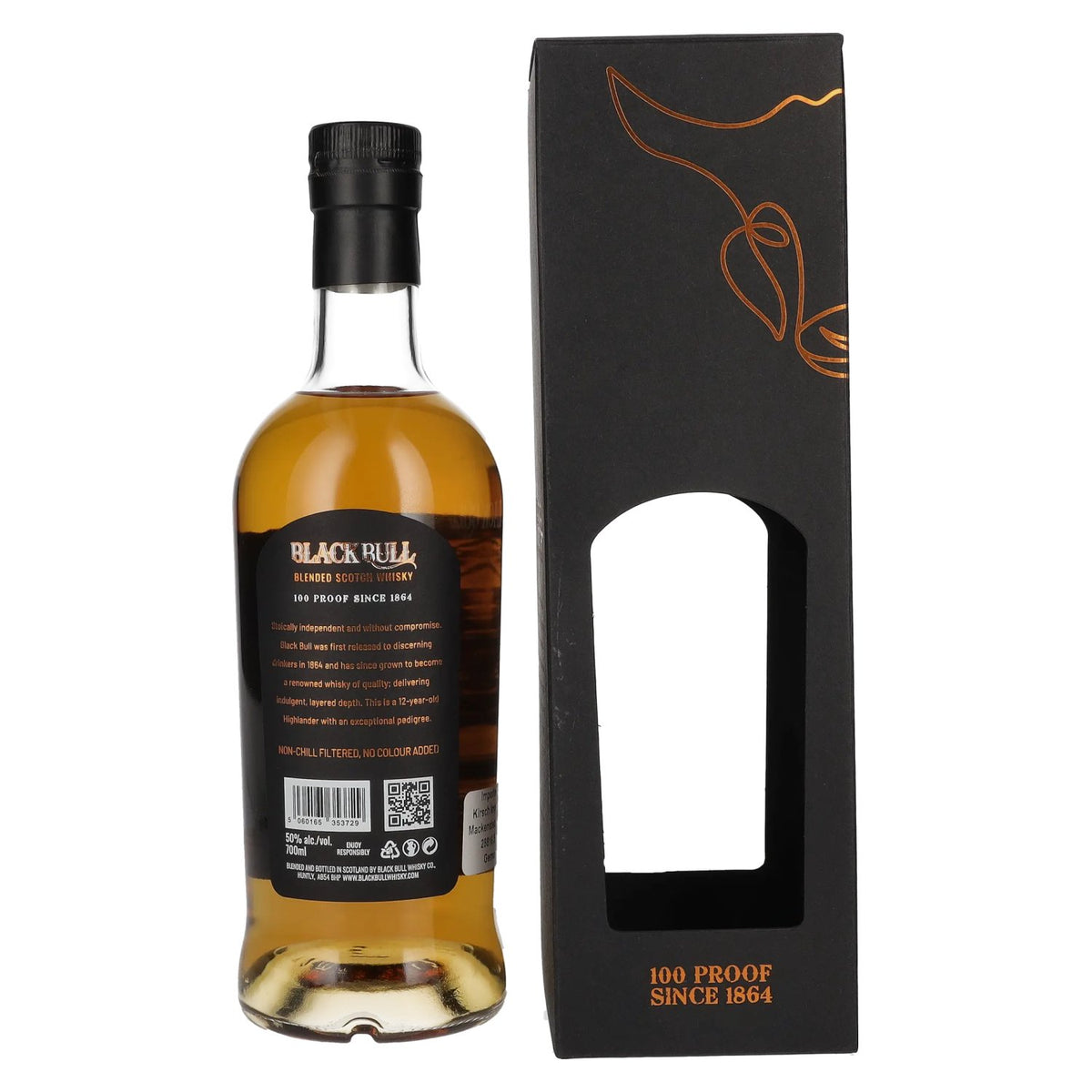 Whisky écossais blended Duncan Taylor Black Bull Whisky 12 ans d'âge, 50 % vol., 0,7 l, dans un coffret cadeau