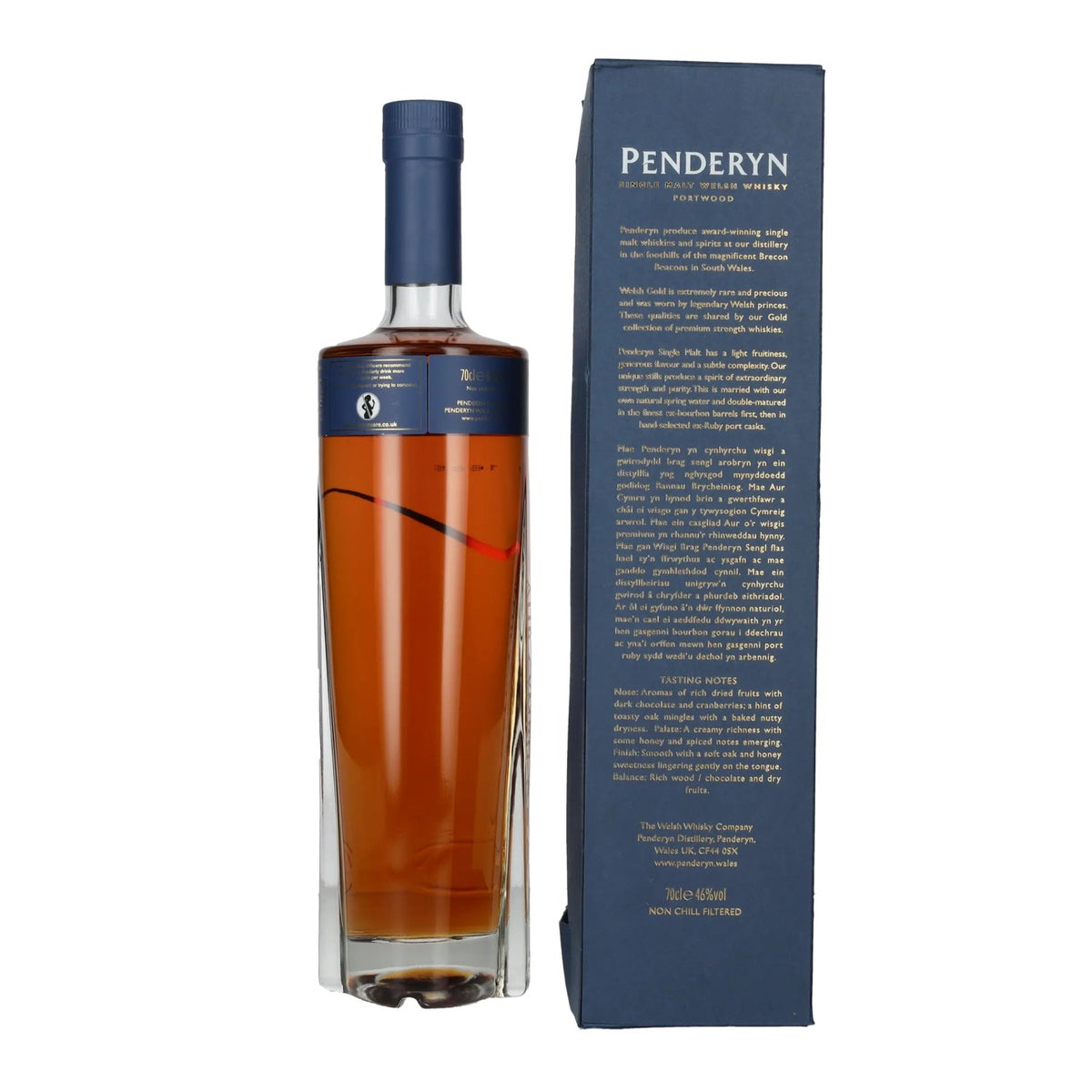 Whisky single malt gallois Penderyn PORTWOOD, 46 % vol., 0,7 l, dans un coffret cadeau