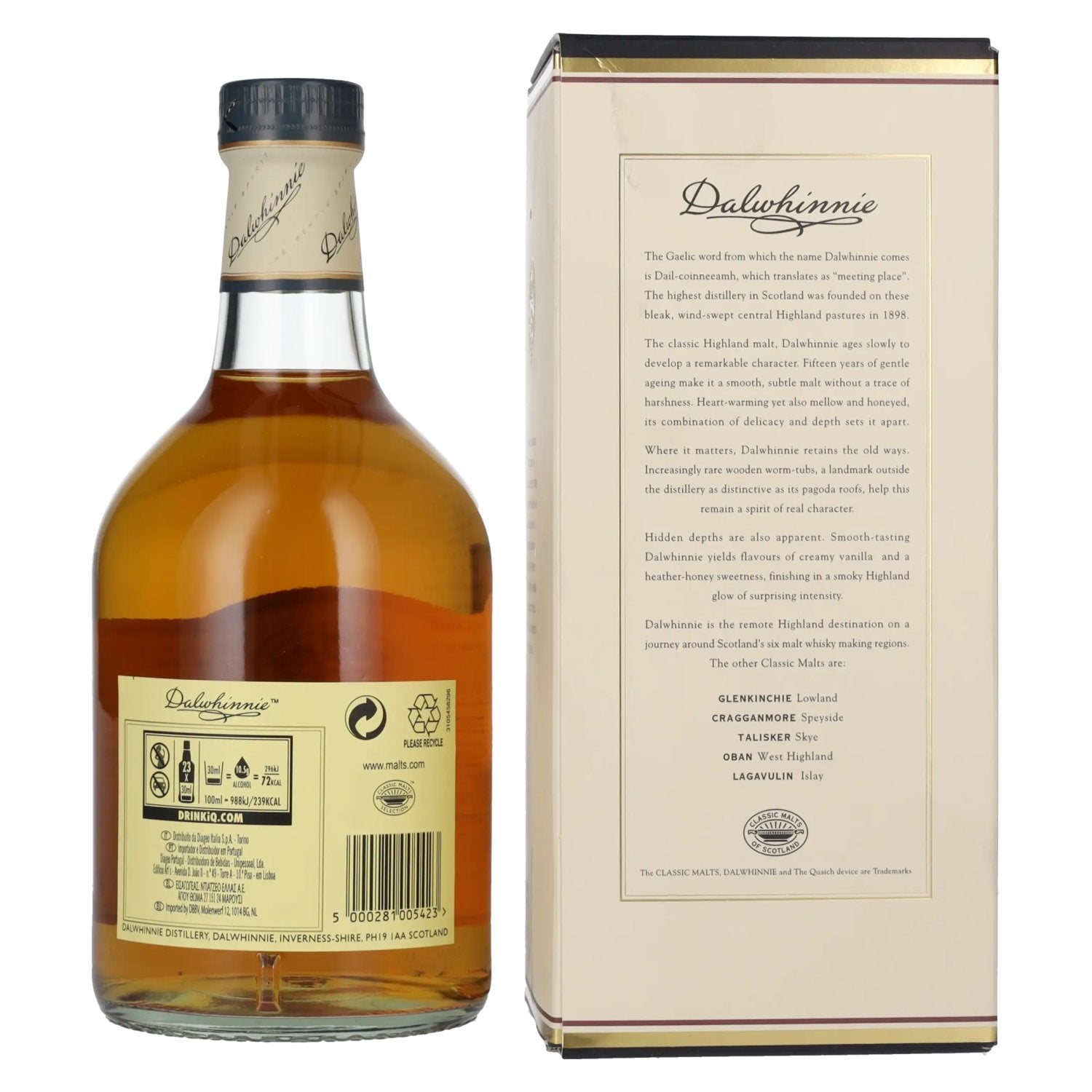 Dalwhinnie 15 Years Old Highland Single Malt Scotch Whisky 43% Vol. 0,7l in geschenkverpakking