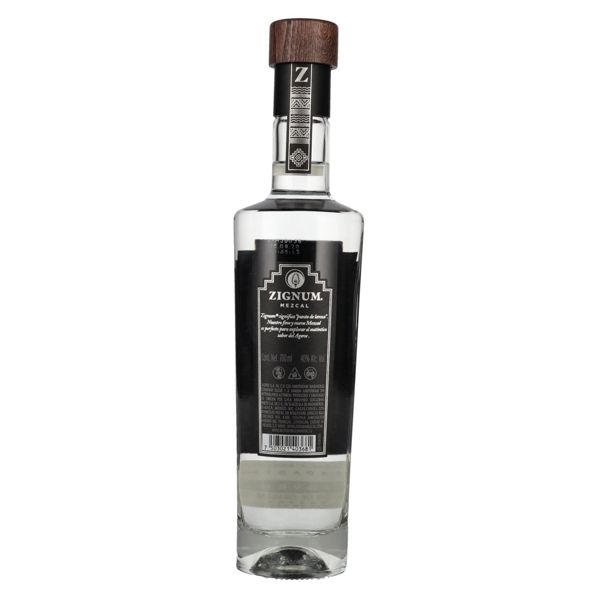Zignum Mezcal Joven 100% Agave 40% ABV 0.7l