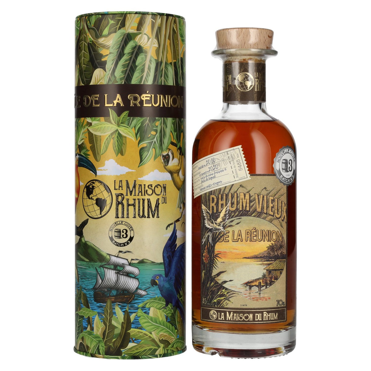 La Maison du Rhum LA RÉUNION 2010/2020 Batch No. 3 45% vol. 0.7 l in a tin box