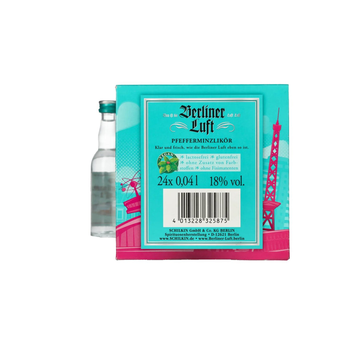 Berliner Luft DER FRISCHE Liqueur de menthe poivrée 18 % vol. 24 x 0,04 l