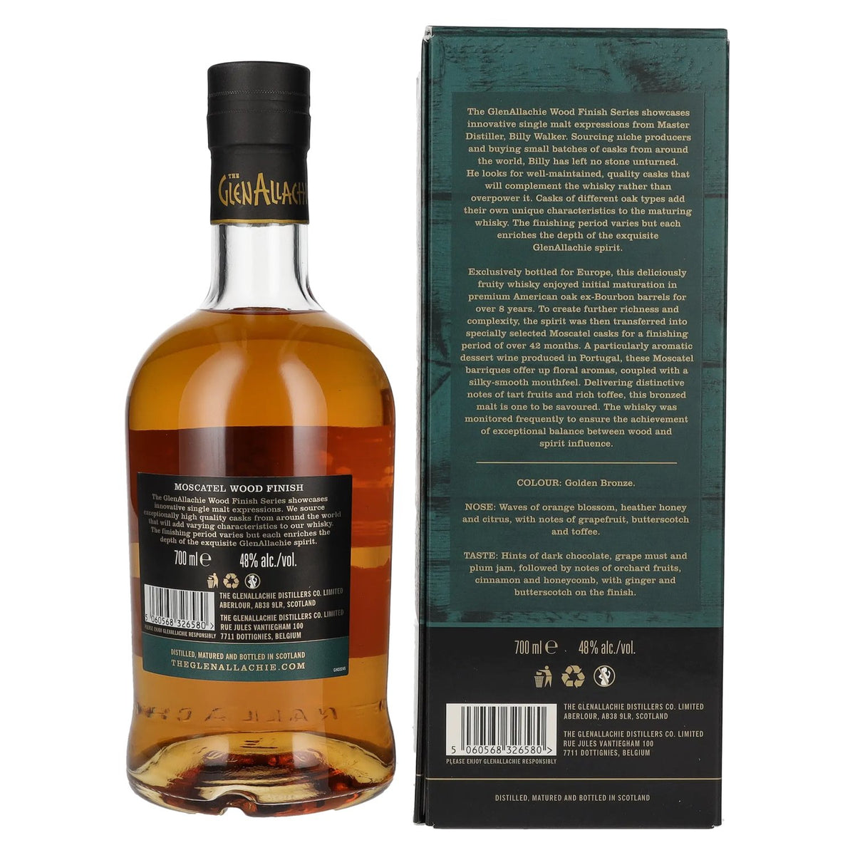 The GlenAllachie 12 ans d'âge MOSCATEL WOOD FINISH 48 % vol. 0,7 l dans un coffret cadeau